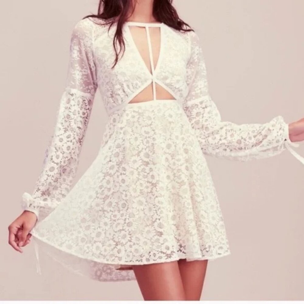 For Love And Lemons White Lace Mini Dress
